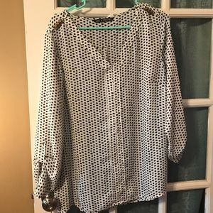 Black and white star blouse